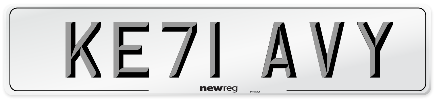 KE71 AVY Number Plate from New Reg
